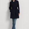 Paltoane Wrap din crepon Ralph Lauren pentru femei bleumarin Paltoane Wrap din crepon Ralph Lauren pentru femei bleumarin