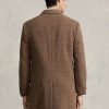 Palton maro pentru bărbați Ralph Lauren, din lână ușoară, cu șuruburi