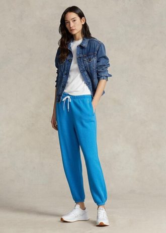 Pantaloni albaștri pentru atletism din lână Ralph Lauren pentru femei