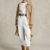 Pantaloni albi de atletism din lână Ralph Lauren pentru femei Pantaloni albi de atletism din lână Ralph Lauren pentru femei
