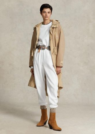 Pantaloni albi de atletism din lână Ralph Lauren pentru femei