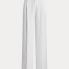 Pantaloni albi din georgette plisate Ralph Lauren de damă Pantaloni albi din georgette plisate Ralph Lauren de damă