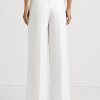 Pantaloni albi din georgette plisate Ralph Lauren de damă Pantaloni albi din georgette plisate Ralph Lauren de damă