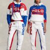 Pantaloni albi din lână Ralph Lauren Polo Sport color-blocate pentru bărbați Pantaloni albi din lână Ralph Lauren Polo Sport color-blocate pentru bărbați