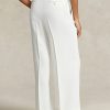 Pantaloni albi din satin Ralph Lauren pentru femei Pantaloni albi din satin Ralph Lauren pentru femei