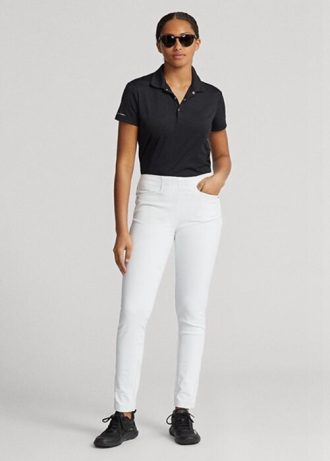 Pantaloni albi pentru atletism Golf Stretch Ralph Lauren pentru femei