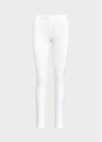 Pantaloni albi pentru atletism Golf Stretch Ralph Lauren pentru femei