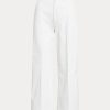 Pantaloni albi Ralph Lauren Chino cu picioare largi de damă Pantaloni albi Ralph Lauren Chino cu picioare largi de damă
