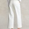 Pantaloni albi Ralph Lauren Chino cu picioare largi de damă Pantaloni albi Ralph Lauren Chino cu picioare largi de damă