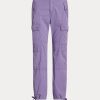 Pantaloni cargo la gleznă din twill cu greutate penă Ralph Lauren pentru femei violet Pantaloni cargo la gleznă din twill cu greutate penă Ralph Lauren pentru femei violet