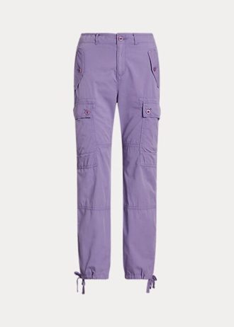 Pantaloni cargo la gleznă din twill cu greutate penă Ralph Lauren pentru femei violet