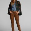 Pantaloni cargo skinny din piele Ralph Lauren maro de damă Pantaloni cargo skinny din piele Ralph Lauren maro de damă