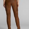 Pantaloni cargo skinny din piele Ralph Lauren maro de damă Pantaloni cargo skinny din piele Ralph Lauren maro de damă