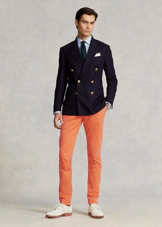 Pantaloni chino stretch pentru bărbați, portocalii, slim fit, Ralph Lauren Pantaloni chino stretch pentru bărbați, portocalii, slim fit, Ralph Lauren
