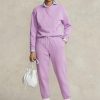 Pantaloni de atletism din lână pentru femei Ralph Lauren violet Pantaloni de atletism din lână pentru femei Ralph Lauren violet