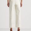 Pantaloni de damă cremă Ralph Lauren din bumbac elastic cu două fețe