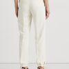 Pantaloni de damă cremă Ralph Lauren Stretch Cady Tapered
