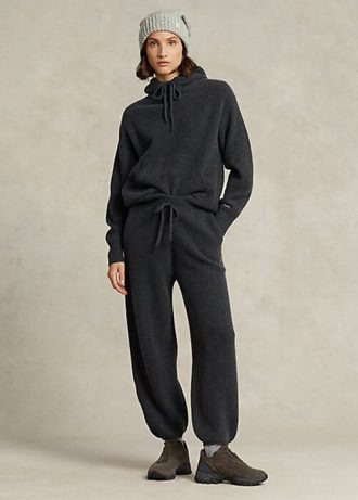 Pantaloni de damă din cașmir Ralph Lauren gri închis