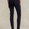 Pantaloni de damă din piele de miel Ralph Lauren din piele de căprioară bleumarin Pantaloni de damă din piele de miel Ralph Lauren din piele de căprioară bleumarin