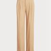 Pantaloni de damă kaki Ralph Lauren din sarg din amestec de lână
