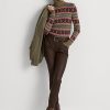 Pantaloni de damă maro Ralph Lauren din piele Nappa skinny la gleznă Pantaloni de damă maro Ralph Lauren din piele Nappa skinny la gleznă