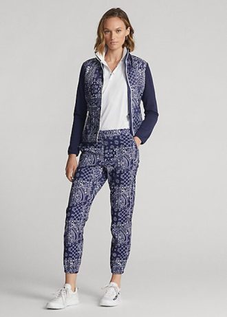 Pantaloni de jogging cu imprimeu bandană Ralph Lauren pentru femei bleumarin Pantaloni de jogging cu imprimeu bandană Ralph Lauren pentru femei bleumarin