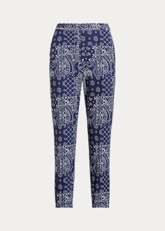 Pantaloni de jogging cu imprimeu bandană Ralph Lauren pentru femei bleumarin Pantaloni de jogging cu imprimeu bandană Ralph Lauren pentru femei bleumarin