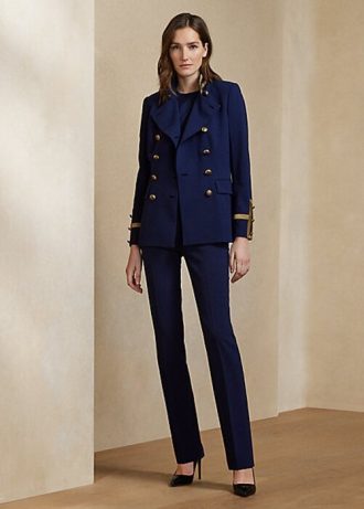 Pantaloni de lână elasticizat Ralph Lauren Alandra pentru femei bleumarin Pantaloni de lână elasticizat Ralph Lauren Alandra pentru femei bleumarin