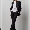 Pantaloni de smoking jacquard de damă Ralph Lauren Alaina negri
