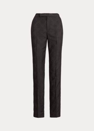 Pantaloni de smoking jacquard de damă Ralph Lauren Alaina negri Pantaloni de smoking jacquard de damă Ralph Lauren Alaina negri