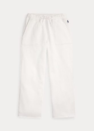 Pantaloni de sport albi din lână Ralph Lauren cu toc tăiat pentru femei