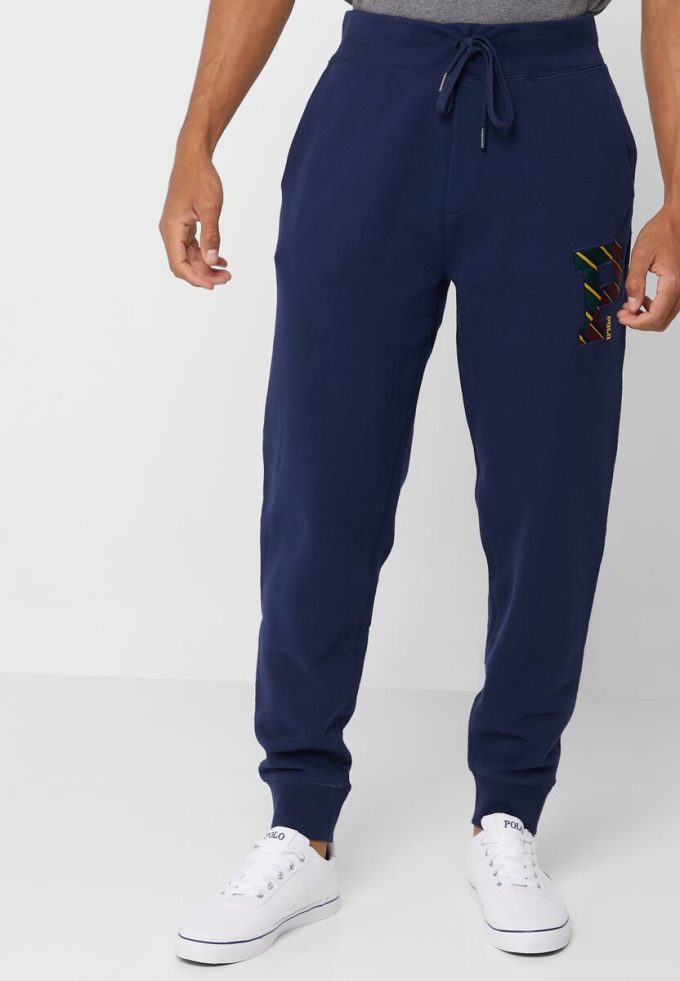 Pantaloni de sport cu manșete cu șnur Ralph Lauren pentru bărbați bleumarin Pantaloni de sport cu manșete cu șnur Ralph Lauren pentru bărbați bleumarin