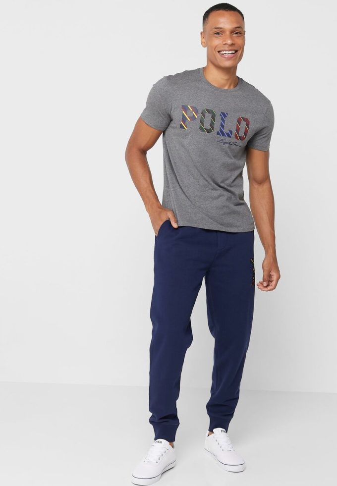 Pantaloni de sport cu manșete cu șnur Ralph Lauren pentru bărbați bleumarin Pantaloni de sport cu manșete cu șnur Ralph Lauren pentru bărbați bleumarin