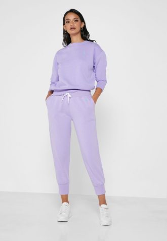 Pantaloni de sport cu picioare largi Ralph Lauren pentru femei violet