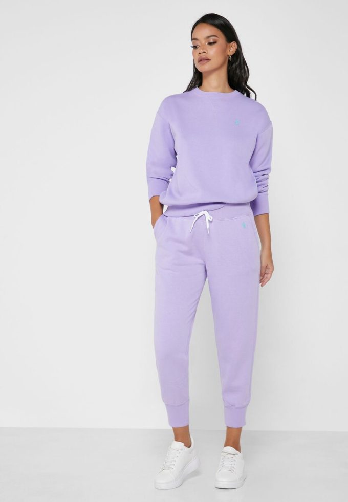 Pantaloni de sport cu picioare largi Ralph Lauren pentru femei violet Pantaloni de sport cu picioare largi Ralph Lauren pentru femei violet