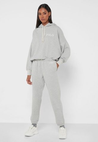 Pantaloni de sport cu talie înaltă Ralph Lauren de damă gri