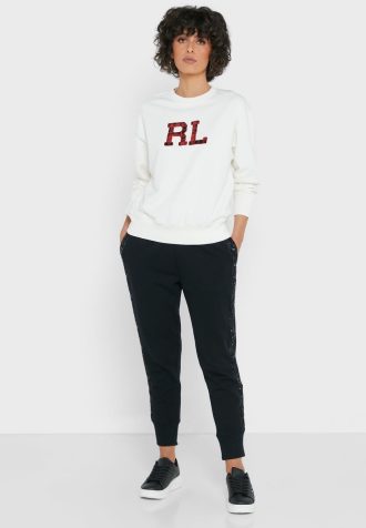 Pantaloni de sport cu talie înaltă Ralph Lauren de damă negri
