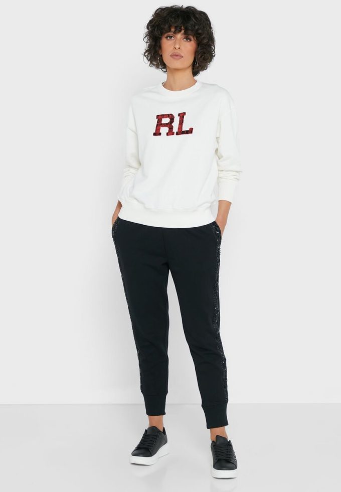 Pantaloni de sport cu talie înaltă Ralph Lauren de damă negri Pantaloni de sport cu talie înaltă Ralph Lauren de damă negri