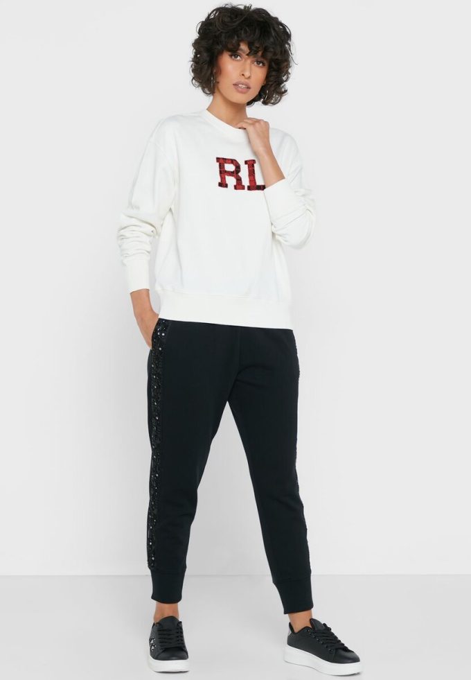 Pantaloni de sport cu talie înaltă Ralph Lauren de damă negri Pantaloni de sport cu talie înaltă Ralph Lauren de damă negri