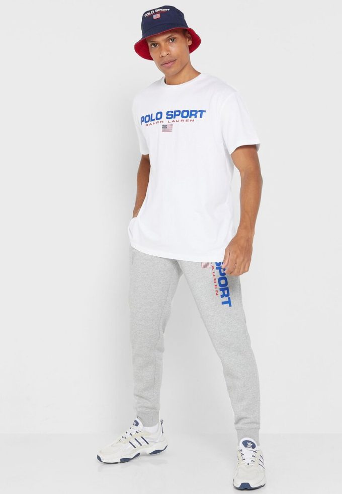 Pantaloni de sport gri pentru bărbați cu logo Ralph Lauren Pantaloni de sport gri pentru bărbați cu logo Ralph Lauren