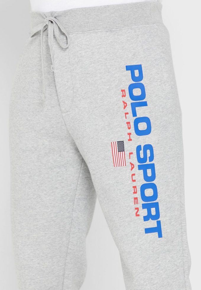 Pantaloni de sport gri pentru bărbați cu logo Ralph Lauren Pantaloni de sport gri pentru bărbați cu logo Ralph Lauren
