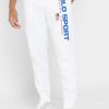 Pantaloni de trening albi cu logo Ralph Lauren pentru bărbați Pantaloni de trening albi cu logo Ralph Lauren pentru bărbați