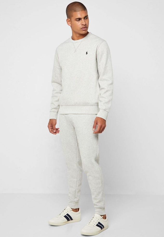 Pantaloni de trening Ralph Lauren Essential cu manșete gri pentru bărbați Pantaloni de trening Ralph Lauren Essential cu manșete gri pentru bărbați