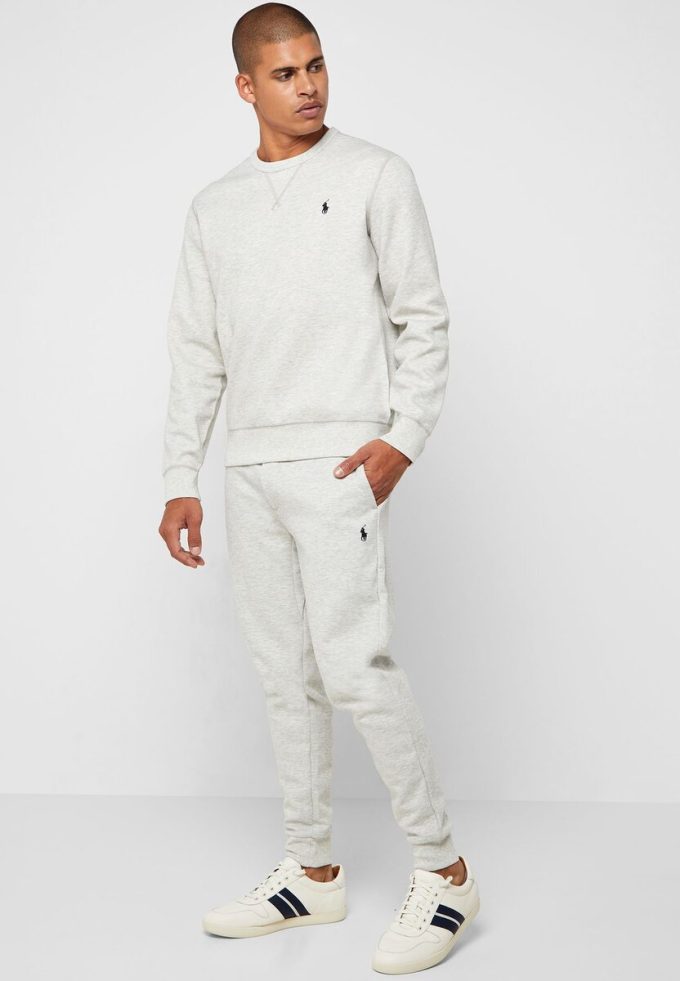 Pantaloni de trening Ralph Lauren Essential cu manșete gri pentru bărbați Pantaloni de trening Ralph Lauren Essential cu manșete gri pentru bărbați