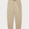 Pantaloni din jerseu matlasați cu cablu pentru femei, bej, cu logo Ralph Lauren Pantaloni din jerseu matlasați cu cablu pentru femei, bej, cu logo Ralph Lauren