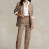Pantaloni drepti din tweed din lână și in carouri Ralph Lauren pentru femei Pantaloni drepti din tweed din lână și in carouri Ralph Lauren pentru femei