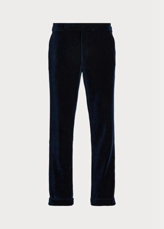 Pantaloni formali din catifea Gregory Ralph Lauren pentru bărbați bleumarin Pantaloni formali din catifea Gregory Ralph Lauren pentru bărbați bleumarin