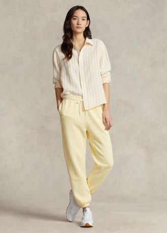 Pantaloni galbeni de atletism din lână Ralph Lauren pentru femei Pantaloni galbeni de atletism din lână Ralph Lauren pentru femei