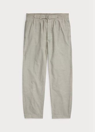 Pantaloni gri de pânză Ralph Lauren plisați pentru bărbați Pantaloni gri de pânză Ralph Lauren plisați pentru bărbați