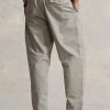 Pantaloni gri de pânză Ralph Lauren plisați pentru bărbați Pantaloni gri de pânză Ralph Lauren plisați pentru bărbați
